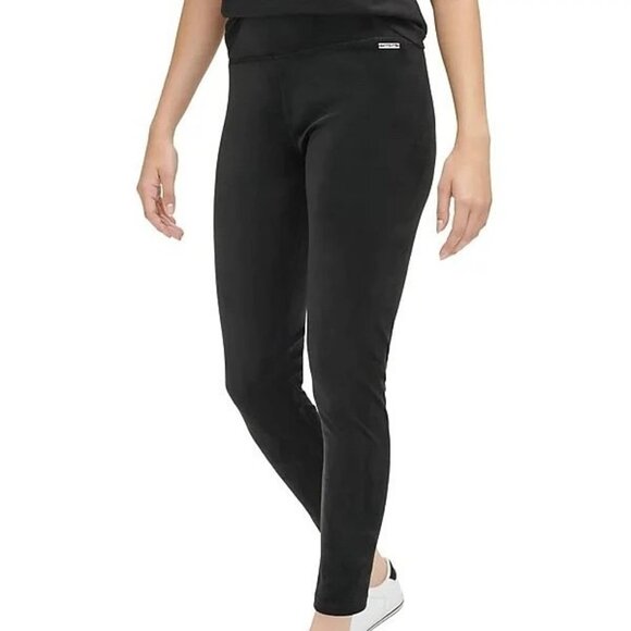 CALVIN KLEIN women's black velvet leggings small NWT - Picture 1 of 3